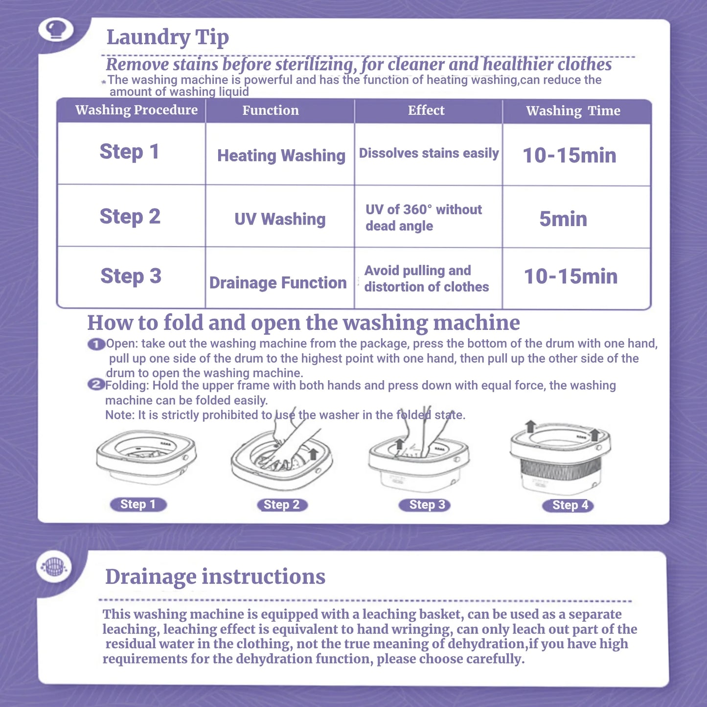 Foldable Mini Laundry Machine