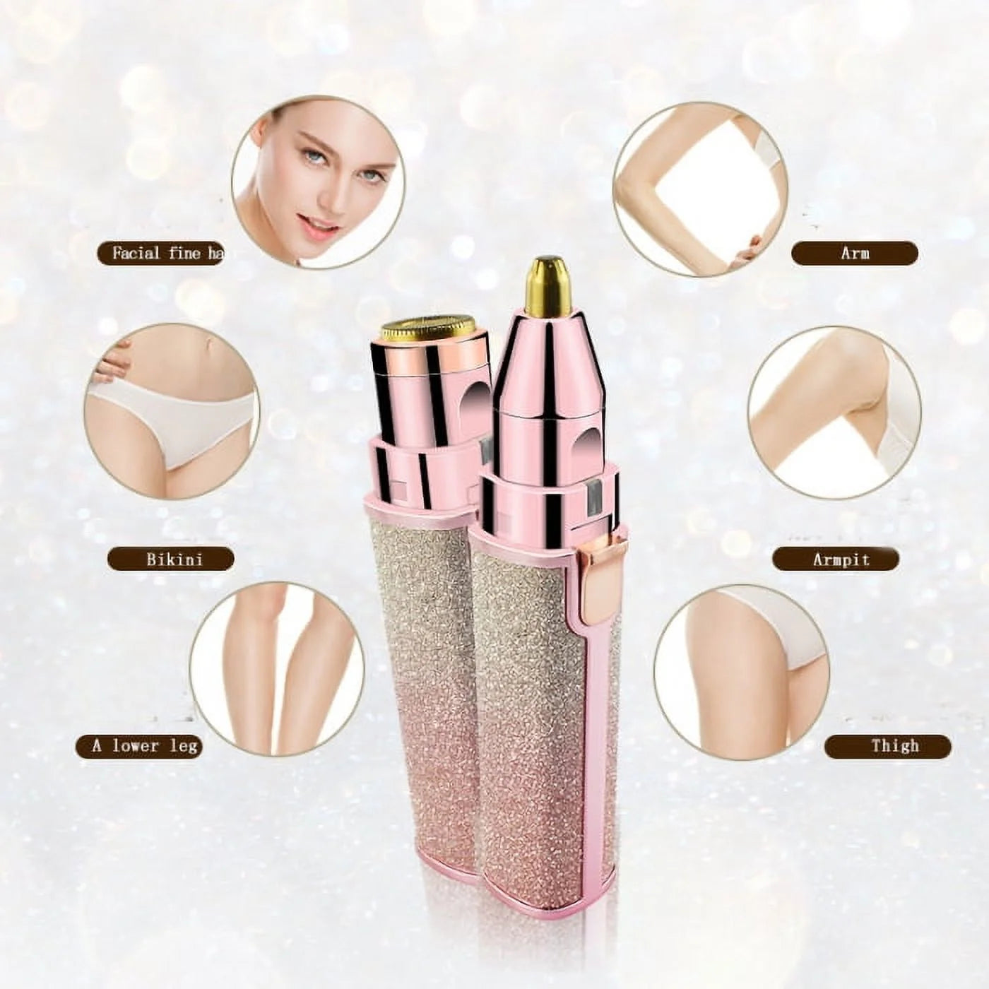 ماكينة تشذيب الحواجب وماكينة حلاقة الشعر 2 في 1 