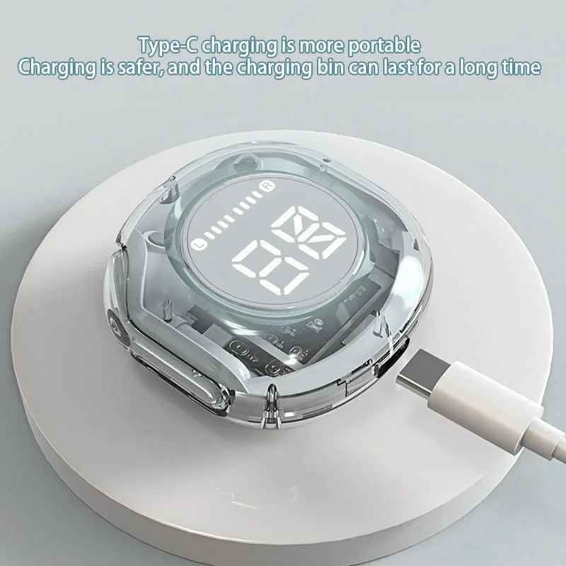 سماعات أذن لاسلكية T8 Crystal - شفافة (Air 39) 