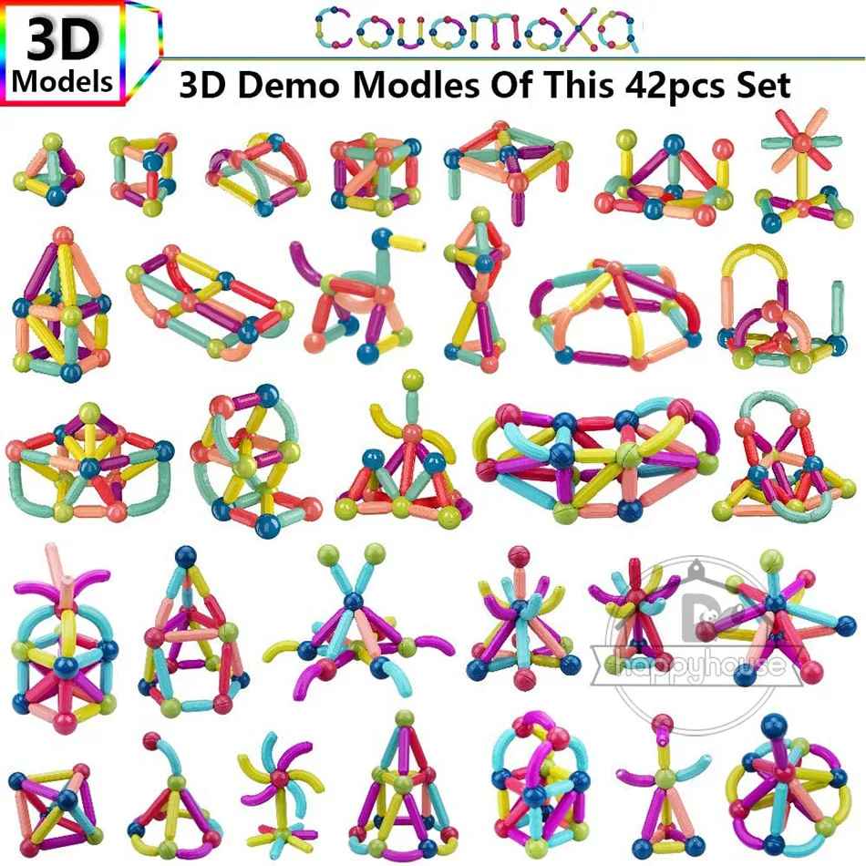 42 قطعة من مكعبات البناء المغناطيسية