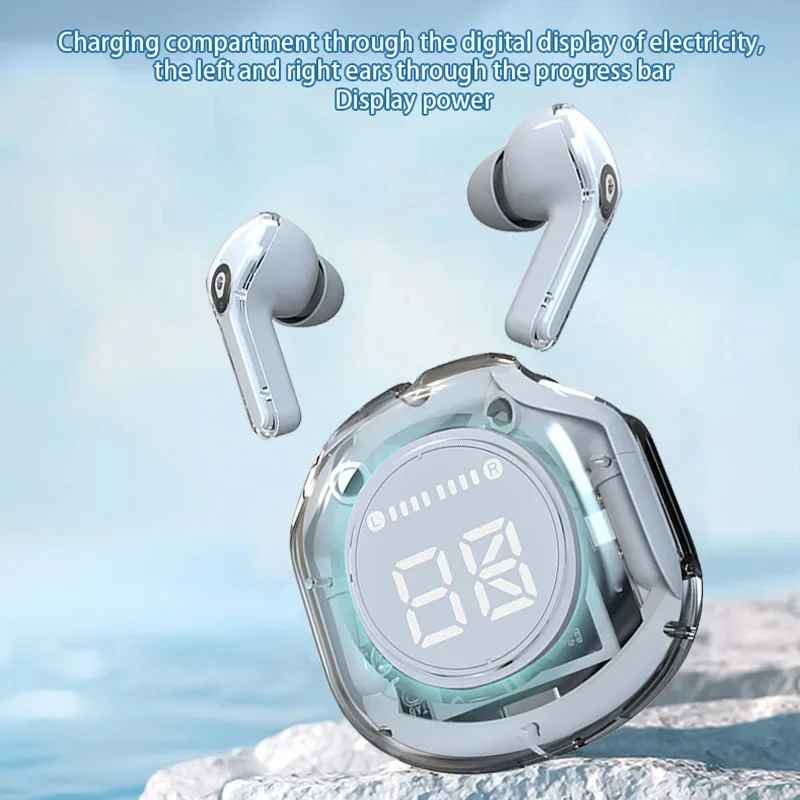 سماعات أذن لاسلكية T8 Crystal - شفافة (Air 39) 